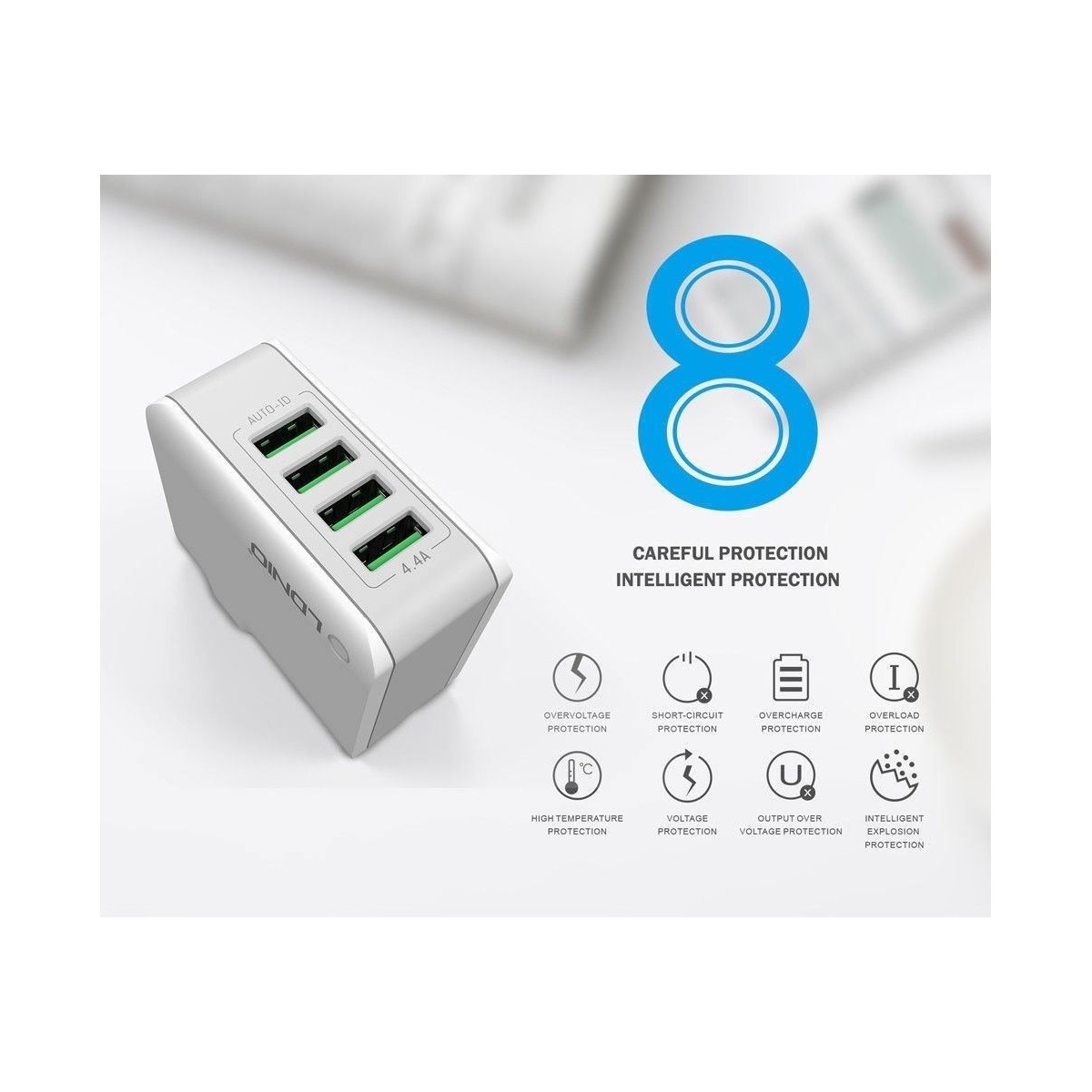 Chargeur secteur 4 ports USB