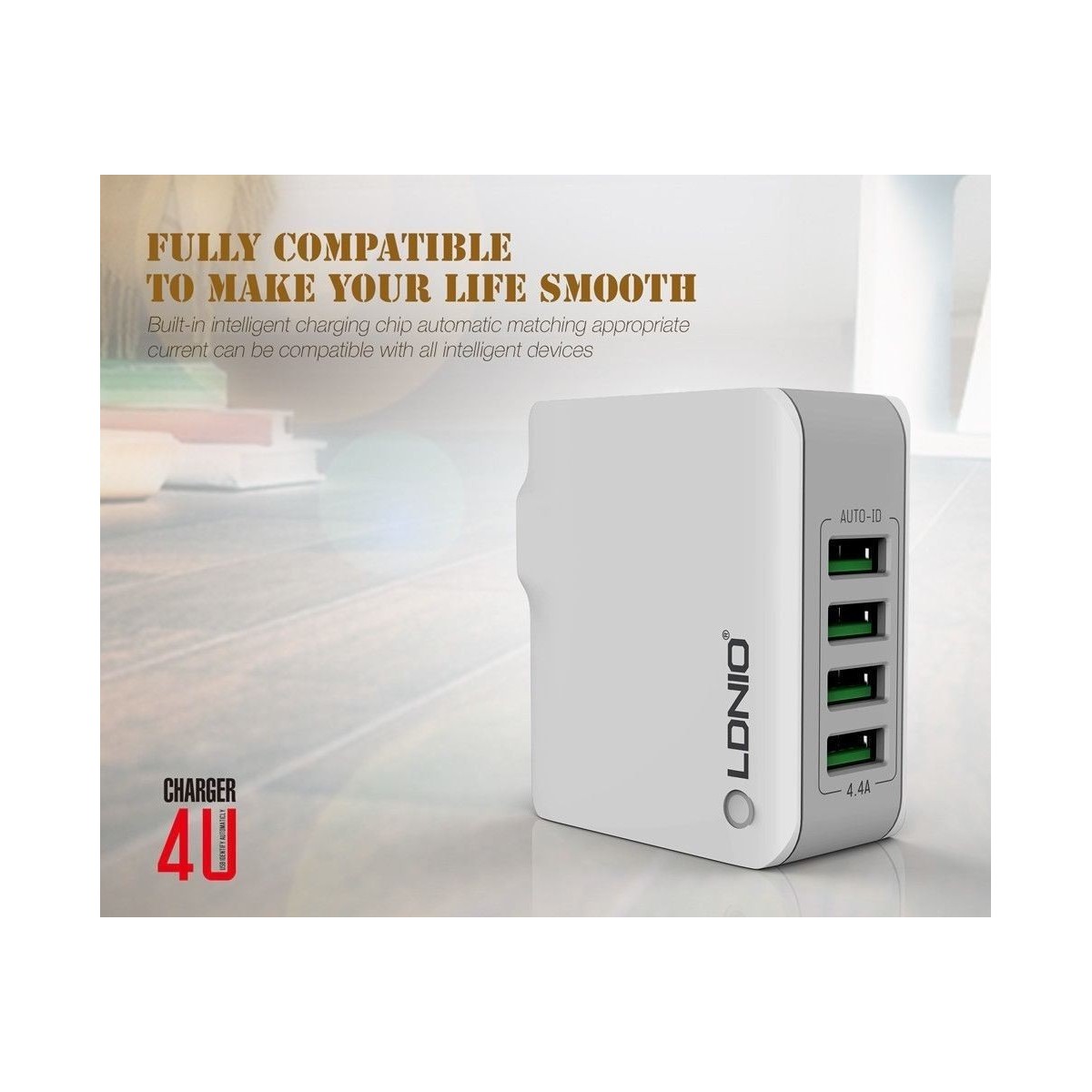 Chargeur Secteur 4 Ports USB LDNIO A4403 4.4A