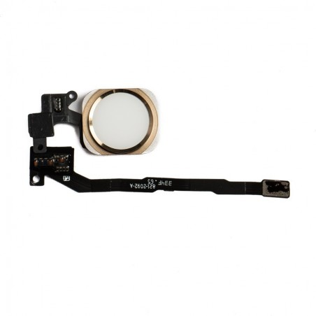 BOUTON HOME COMPLET AVEC NAPPE POUR IPHONE 5S/SE BLANC - OR