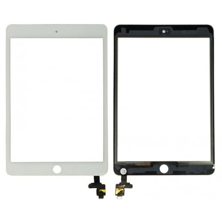 Vitre Tactile pour iPad Mini 3 Blanc Pré Assemblée sans outils