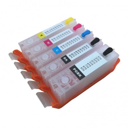 5 Cartouches Rechargeables pour Canon PGI-570 / CLI-571