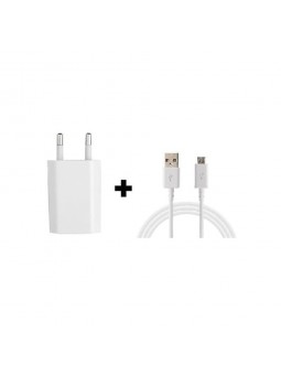 Chargeur 220v + Cable Micro-usb Blanc