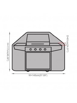 Housse de Barbecue Protection Couverture Outdoor Jardin BBQ Cover Etanche 210D Bâche Grill Noir 145 x 61 x 117cm