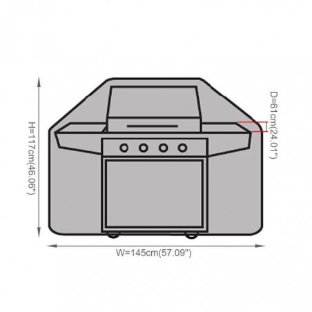 Housse de Barbecue Protection Couverture Outdoor Jardin BBQ Cover Etanche 210D Bâche Grill Noir 145 x 61 x 117cm