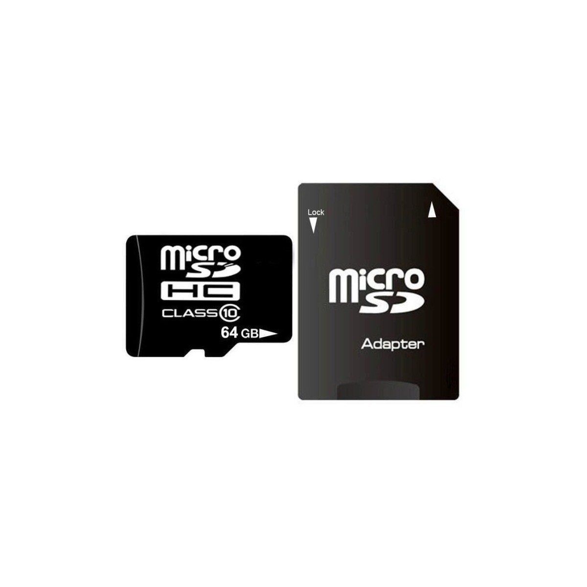 Carte Micro Usb 64Gb SDHC CL10 + Adaptateur Carte Micro Usb 64Gb SDHC CL10 + Adaptateur