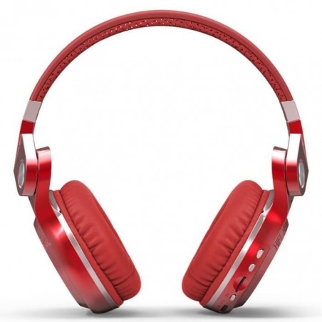 Casque Bluetooth Bluedio T2+ stéréo sans fil avec microphone carte micro-SD et FM radio Rouge