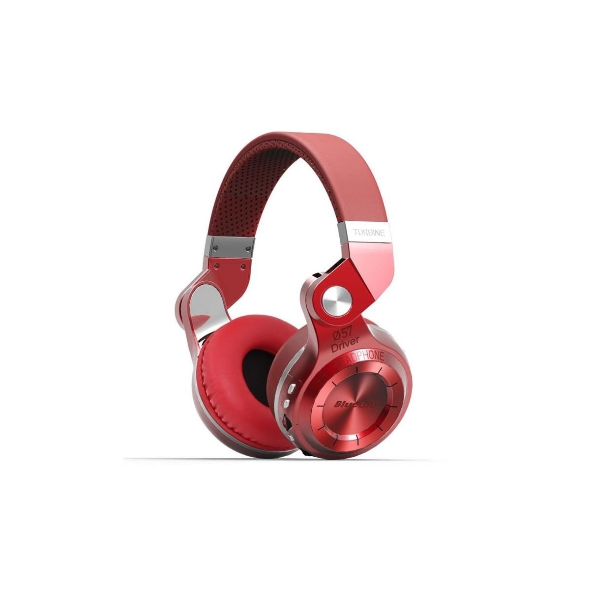 Casque Bluetooth Bluedio T2+ stéréo sans fil avec microphone carte micro-SD et FM radio Rouge