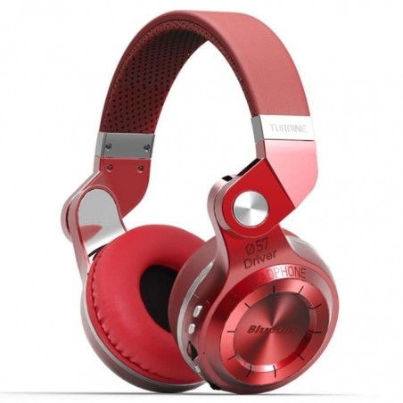 Casque Bluetooth Bluedio T2+ stéréo sans fil avec microphone carte micro-SD et FM radio Rouge