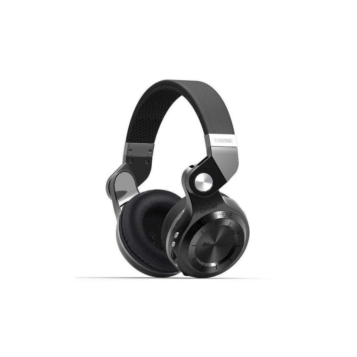 Casque Bluetooth Bluedio T2+ stéréo sans fil avec microphone carte micro-SD et FM radio Noir