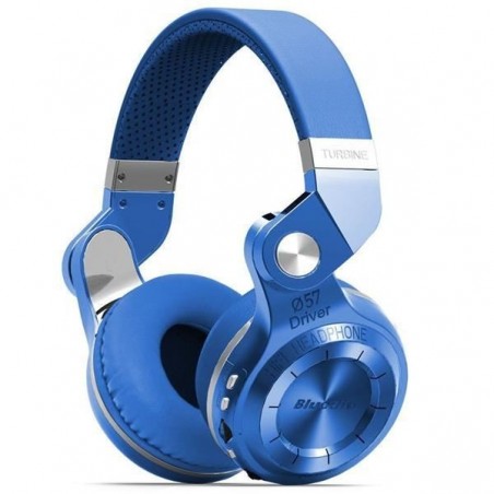 Casque Bluetooth Bluedio T2+ stéréo sans fil avec microphone carte micro-SD et FM radio Bleu