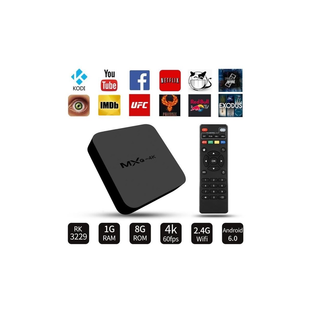 Décodeur multimédias Smart TV Box Android 7.1 MXQ-4K