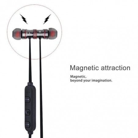 Écouteurs Sport Earphone Headphone Sans fil stéréo XT-6 Noir