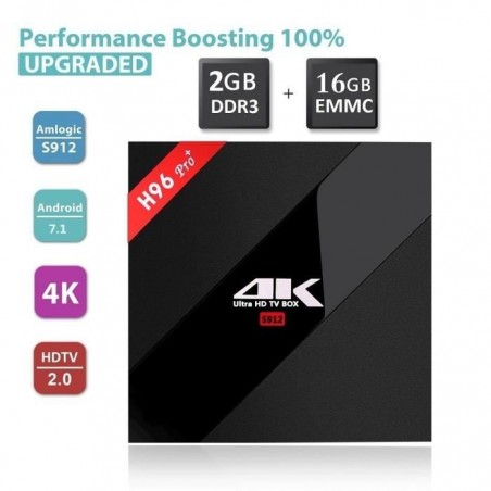 Décodeur multimédias Smart TV Box Android 7.1 H96 PRO+ 2/16G S912
