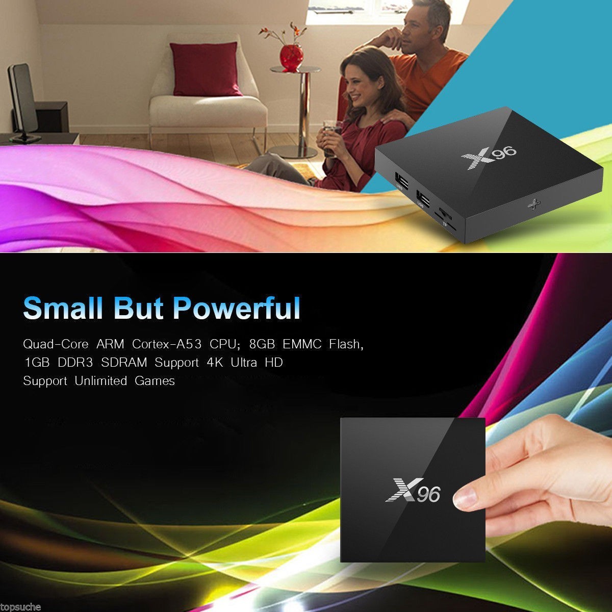 Décodeur multimédias Smart TV Box Android 7.1 X96 1G/8G