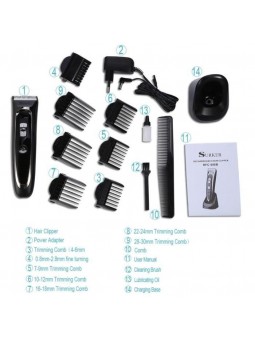 Tondeuse Cheveux Surker RFC-688B Tondeuse Barbe Electrique avec Ecran LCD Sans Fil Rechargeable avec 7 Sabots
