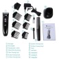 Tondeuse Cheveux Surker RFC-688B Tondeuse Barbe Electrique avec Ecran LCD Sans Fil Rechargeable avec 7 Sabots