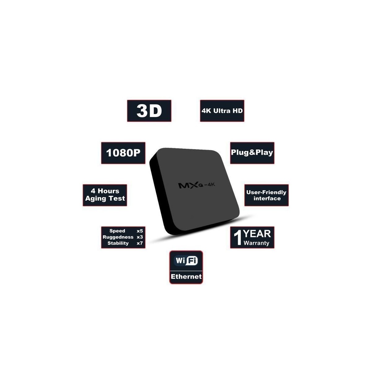 Décodeur multimédias Smart TV Box Android 7.1 MXQ-4K