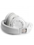 Casque Bluetooth Bluedio T2+ stéréo sans fil avec microphone carte micro-SD et FM radio Blanc