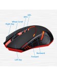 Souris de Jeu 7 Boutons Souris Gaming LED Optique 2400 DPI ET X-08 Noir-Rouge 2.4Ghz