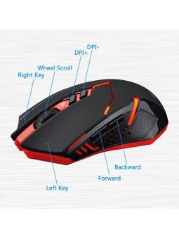 Souris de Jeu 7 Boutons Souris Gaming LED Optique 5500 DPI ET X-08 Rouge 2.4Ghz