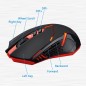 Souris de Jeu 7 Boutons Souris Gaming LED Optique 2400 DPI ET X-08 Noir-Rouge 2.4Ghz