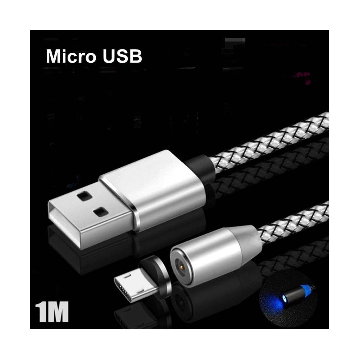 Câble 360 Degrés Magnétique Type-C, Micro-USB,