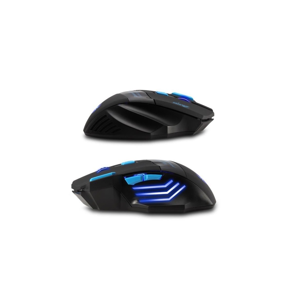 Souris de Jeu 7 Boutons Souris Gaming LED Optique 2400 DPI Zelotes F14 Noir-Bleu 2.4Ghz