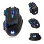 Souris de Jeu 7 Boutons Souris Gaming LED Optique 2400 DPI Zelotes F14 Noir-Bleu 2.4Ghz