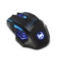 Souris de Jeu 7 Boutons Souris Gaming LED Optique 2400 DPI Zelotes F14 Noir-Bleu 2.4Ghz