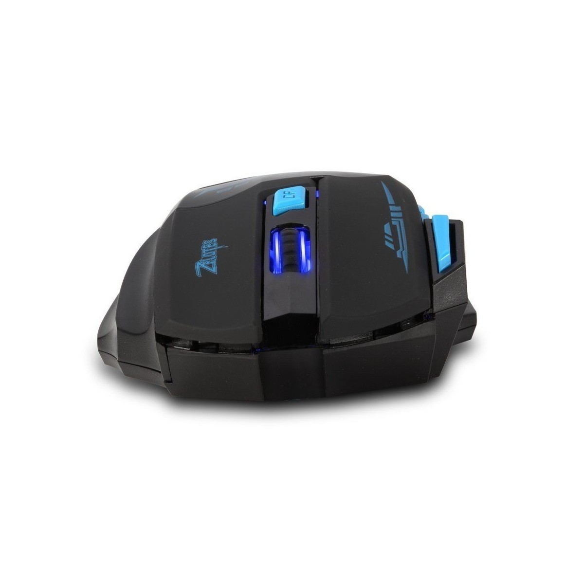 Souris de Jeu 7 Boutons Souris Gaming LED Optique 2400 DPI Zelotes F14 Noir-Bleu 2.4Ghz