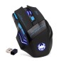 Souris de Jeu 7 Boutons Souris Gaming LED Optique 2400 DPI Zelotes F14 Noir-Bleu 2.4Ghz