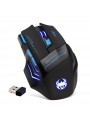 Souris de Jeu 7 Boutons Souris Gaming LED Optique 2400 DPI Zelotes F14 Noir-Bleu 2.4Ghz