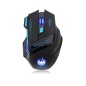 Souris de Jeu 7 Boutons Souris Gaming LED Optique 2400 DPI Zelotes F14 Noir-Bleu 2.4Ghz