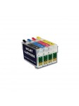 4 Cartouches rechargeables compatibles Epson T1291-T1294 (Série Pomme)