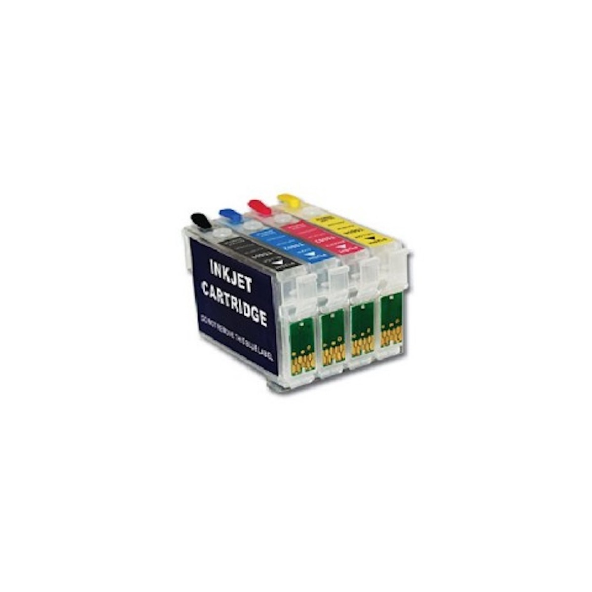4 Cartouches rechargeables compatibles Epson T1291-T1294 (Série Pomme)