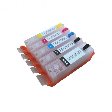 5 Cartouches Rechargeables pour Canon PGI-550 / CLI-551