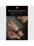 Bracelet connecté Noir-Gris IP68 Bluetooth - Tracker Activité Écran couleur Rythme Cardiaque Podomètre