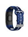Bracelet connecté Bleu-Blanc IP68 Bluetooth - Tracker Activité Écran couleur Rythme Cardiaque Podomètre