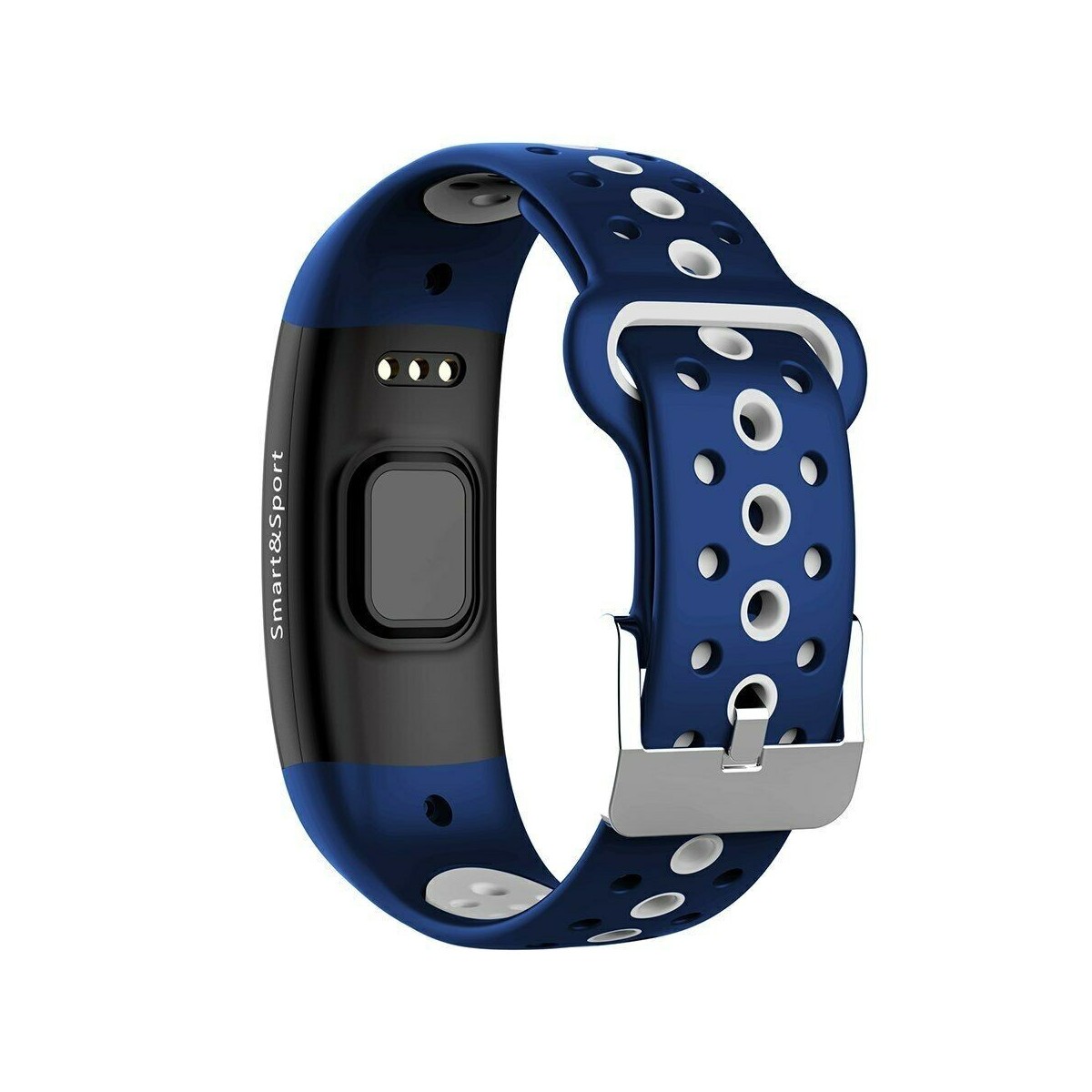 Bracelet connecté Bleu-Blanc IP68 Bluetooth - Tracker Activité Écran couleur Rythme Cardiaque Podomètre
