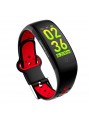 Bracelet connecté Noir-Rouge IP68 Bluetooth - Tracker Activité Écran couleur Rythme Cardiaque Podomètre