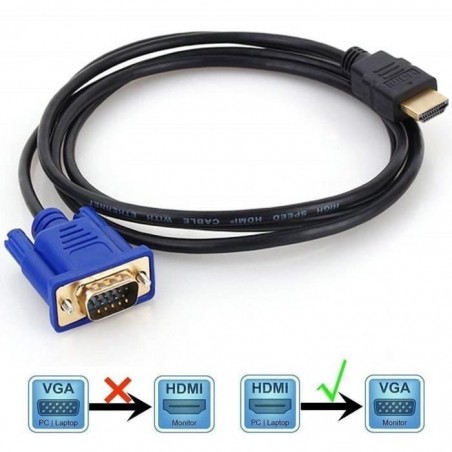 Câble HDMI vers VGA 1.8m Noir