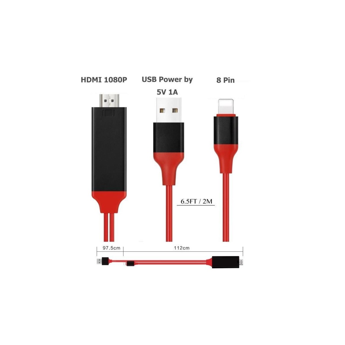 Câble Adaptateur Pour iPad iPhone 11 x Xs 6 7 8 Vers HDMI TV AV