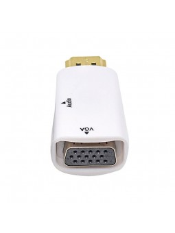 Adaptateur HDMI Mâle vers VGA Femelle Audio Vidéo Câble Convertisseur 1080P Blanc