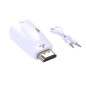 Adaptateur HDMI Mâle vers VGA Femelle Audio Vidéo Câble Convertisseur 1080P Blanc