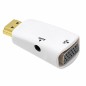 Adaptateur HDMI Mâle vers VGA Femelle Audio Vidéo Câble Convertisseur 1080P Blanc