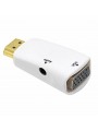 Adaptateur HDMI Mâle vers VGA Femelle Audio Vidéo Câble Convertisseur 1080P Blanc