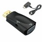 Adaptateur HDMI Mâle vers VGA Femelle Audio Vidéo Câble Convertisseur 1080P Noir Adaptateur HDMI Mâle vers VGA Femelle Audio Vidéo Câble Convertisseur 1080P Noir
