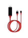 Câble Adaptateur Type-C vers HDMI Rouge 2 M Ultra HD 1080P 4K + USB