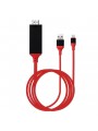 Câble Adaptateur Type-C vers HDMI Rouge 2 M Ultra HD 1080P 4K + USB