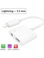 Adaptateur Jack 3.5mm casque audio & Chargeur pour iPhone Blanc